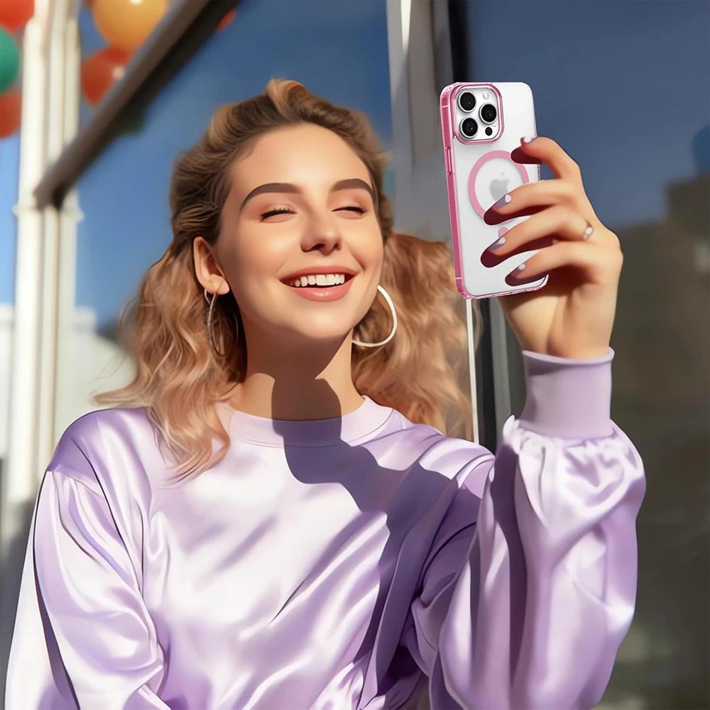 Strong Magnetic MagSafe Hybrid Case Matte Candy Colors for iPhone 11 to 16 Pro Max