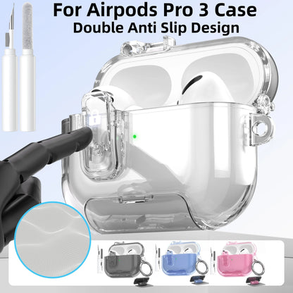 Clear Soft TPU Case for AirPods Pro 3 – Shockproof Cover with Cleaner Kit (2025)