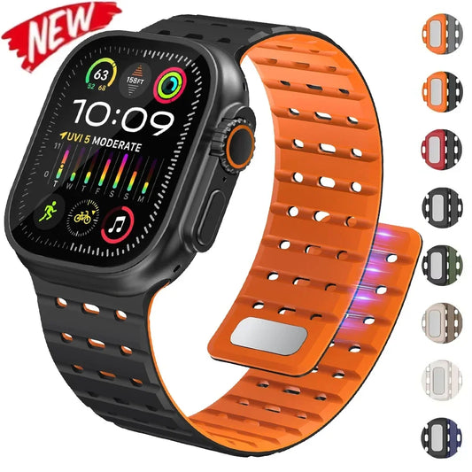 Magnetic Silicone Wristband for Apple Watch Ultra & Series 5-10