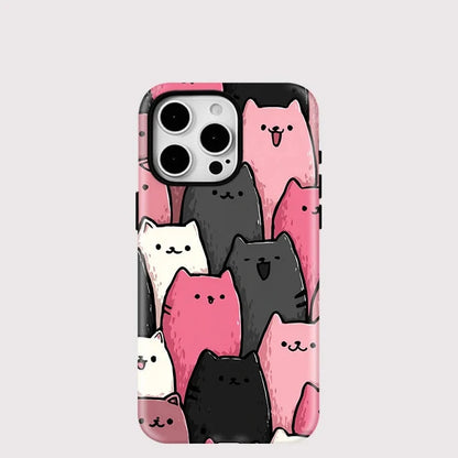 Lovely Cats MagSafe Case for iPhone 16–12 | Hard Acrylic Magnetic Cover