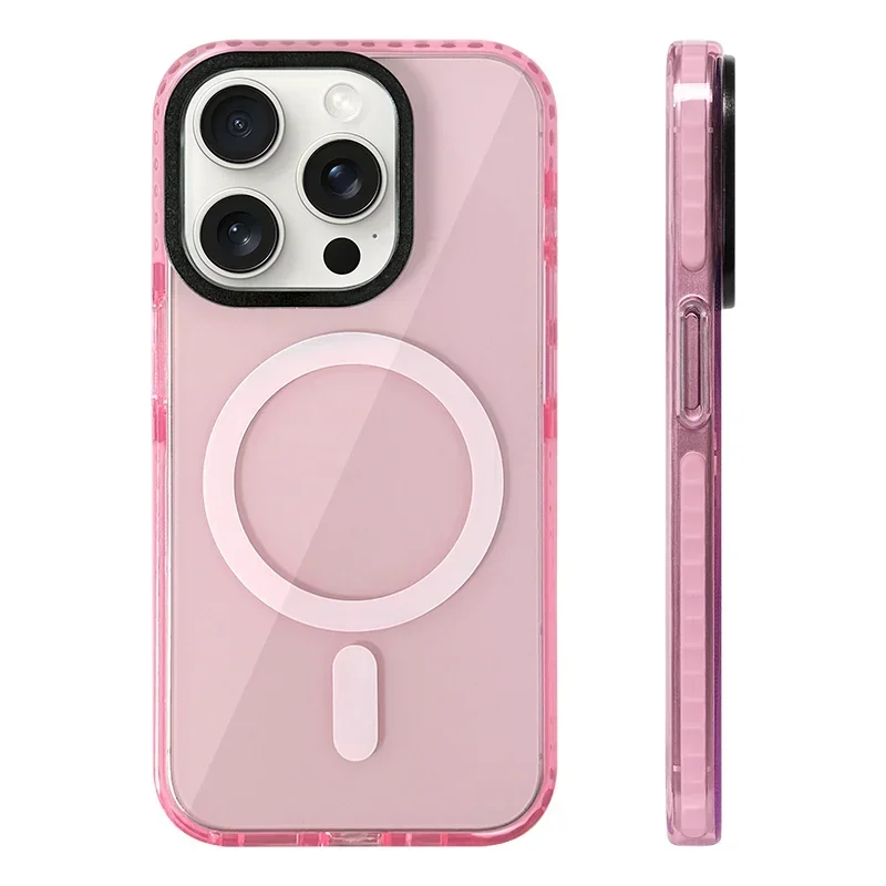 Transparent Neon MagSafe Case for iPhone 11–13 Pro Max – Silicone Bumper