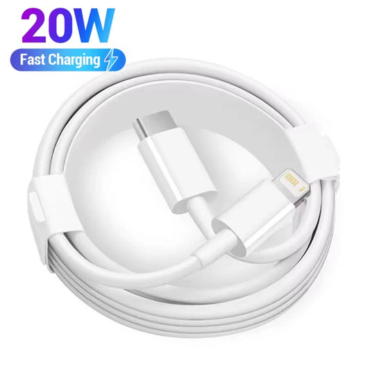 20W PD USB-C to Lightning Fast Charger Cable | For iPhone 14–X & iPad