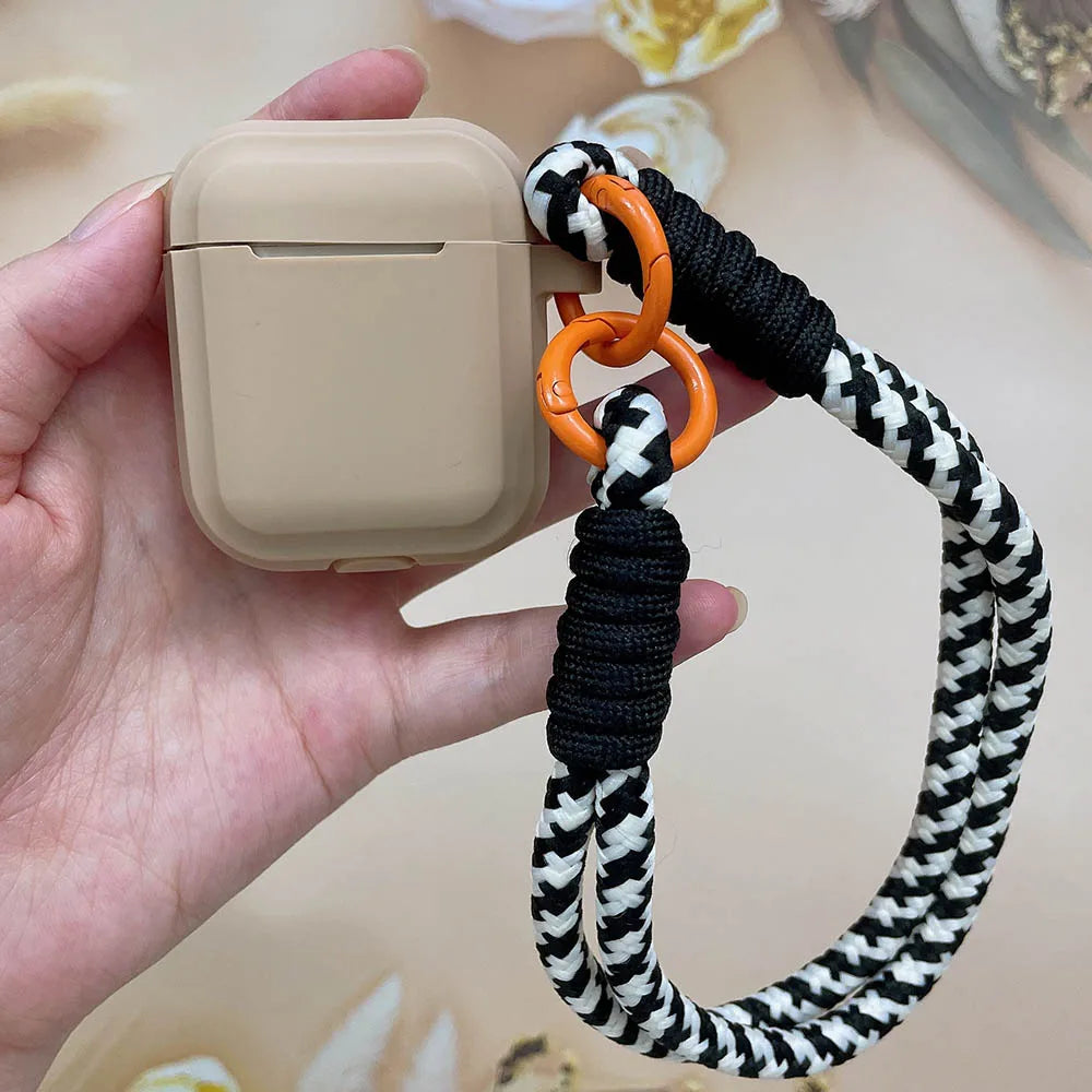 Korean Candy Color Soft Silicone Case for AirPods 1–4 with Anti-Lost Lanyard
