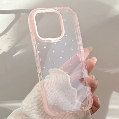 Korean Style Pink Stars MagSafe Case for iPhone 17 16 15 14 13 12 Pro Max