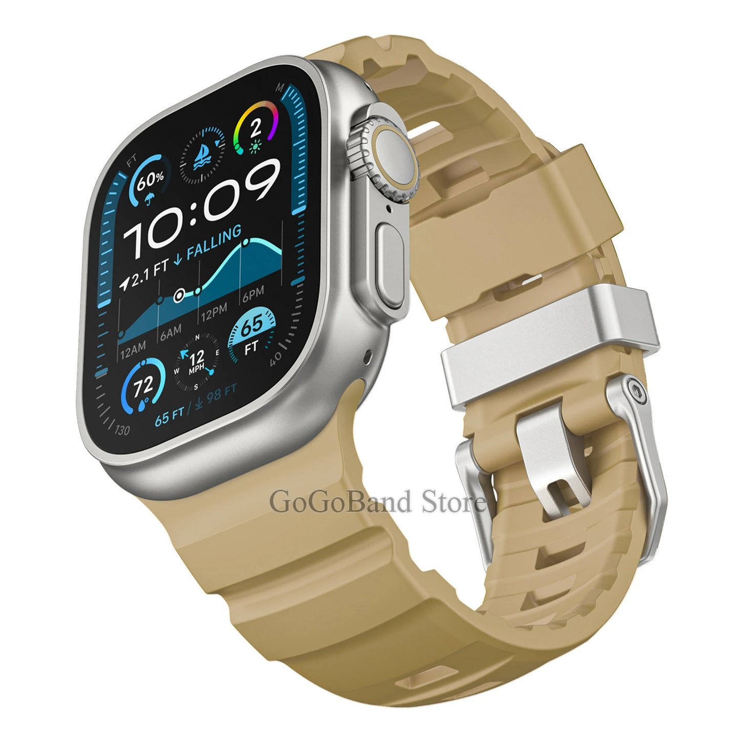 Fluorescent Silicone Bracelet for Apple Watch Series 4–10 & Ultra 2