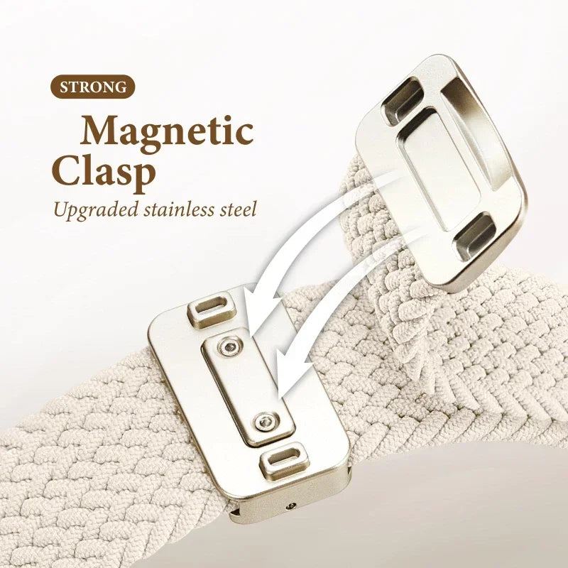 Braided Elastic Strap for Apple Watch Ultra & Series 10–5 SE Band