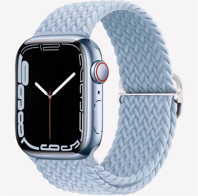 Elastic Braided Strap for Apple Watch Ultra 49mm and Series 9–SE, 45–38mm
