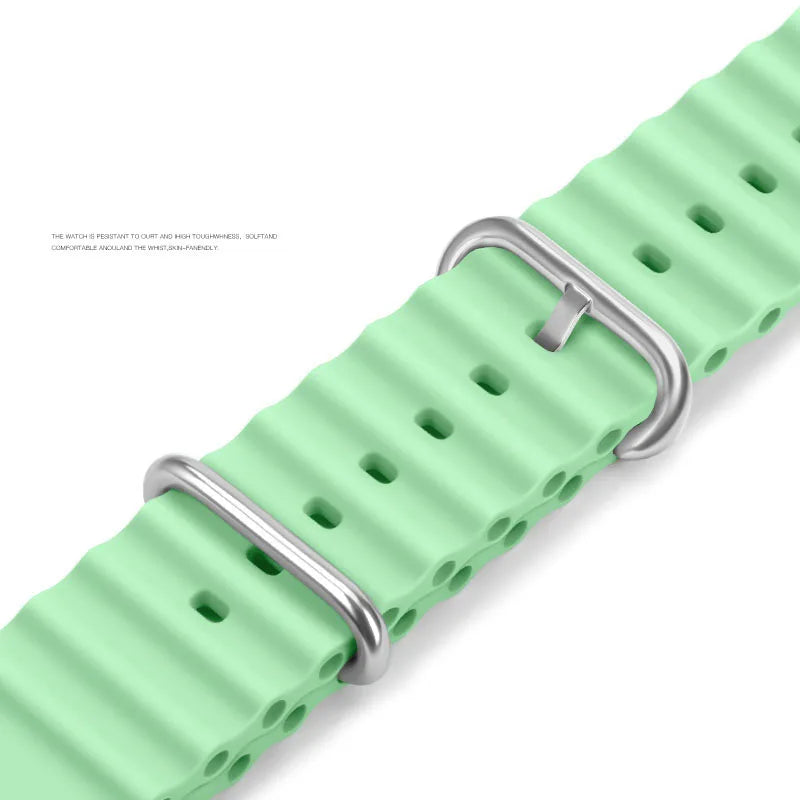 Ocean Silicone Sport Band for Apple Watch 3–Ultra 2, 40–49mm Series 10–4 Adjustable Strap