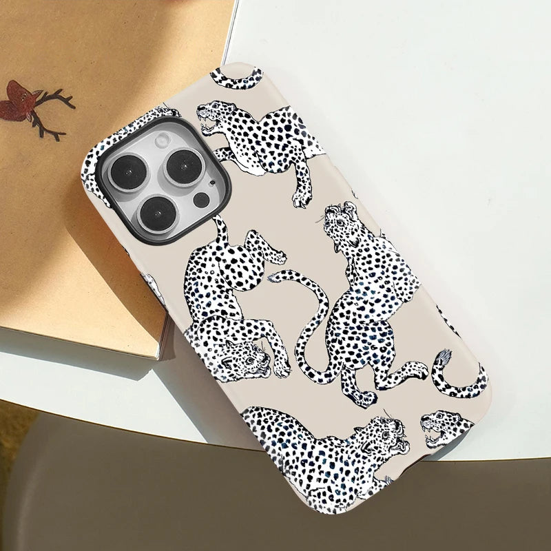 Leopard Animal MagSafe Case for iPhone 16–11 | Magnetic Wireless Cover