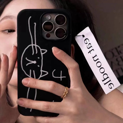 iPhone Case Korean Big Cat Head Y2K 11–16 Series Cute Cover