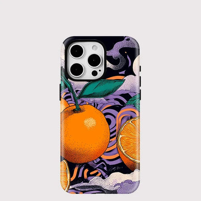 Fashion Orange Print MagSafe Case for iPhone 16 15 14 13 11 Pro Max Plus