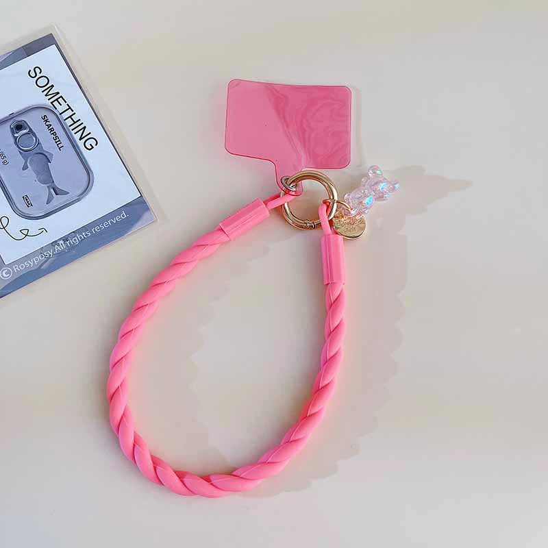 Cute Luminous Bear Phone Strap Lanyard Silicone Long Mobile Rope