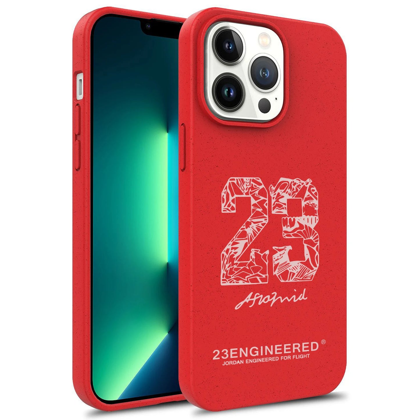 Wheat Degrade Silicone Case for iPhone 11–13 Pro Mini – Sports Number 23 Design