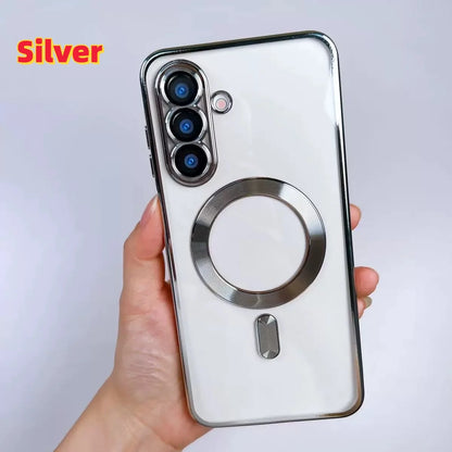 Clear Luxury Electroplated Magnetic Case for Samsung Galaxy S25 FE