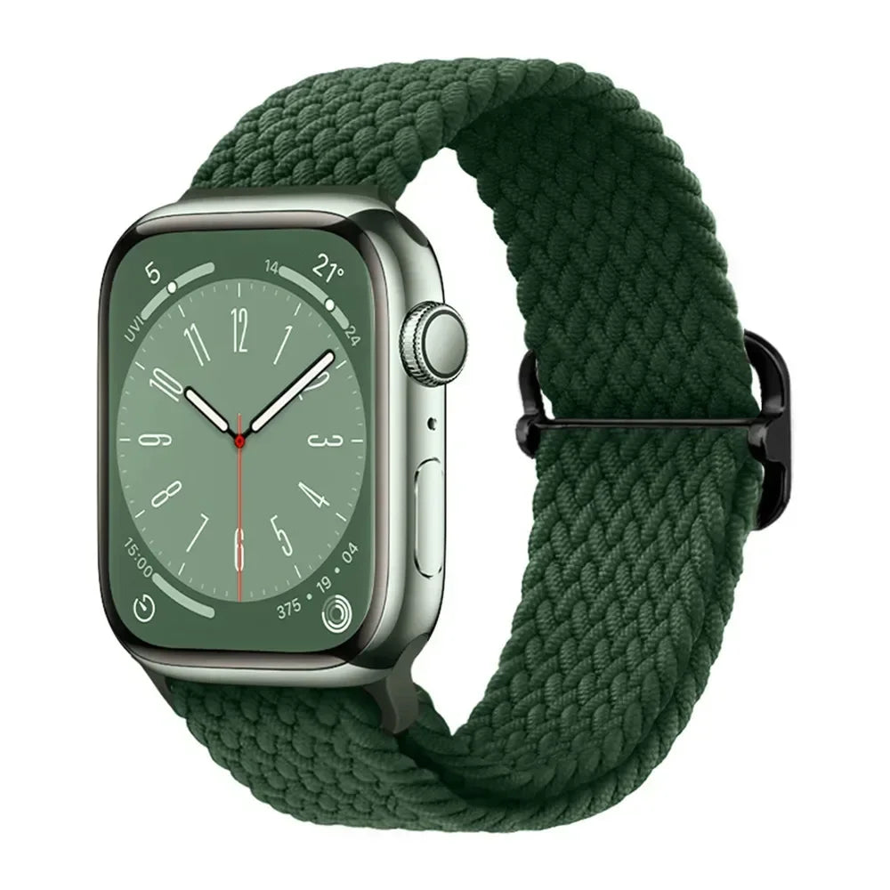 Braided Nylon Strap for Apple Watch Ultra 2/Series 10–4 Adjustable Band