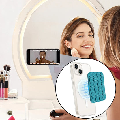 Silicone Suction Cup MagSafe Phone Holder for iPhone 12 13 14 15 16 17 Wall Mount