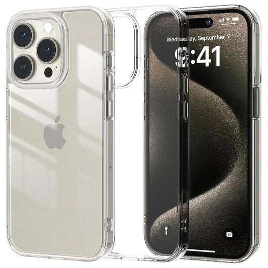 Hybrid Acrylic Shockproof Case for iPhone 16 15 14 13 12 11 Pro Max Mini Clear