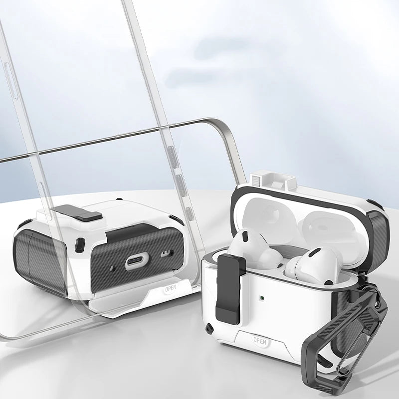 Security Lock Shockproof Cover for AirPods Pro 2 & 3, 2nd Gen 2023 Protective Case