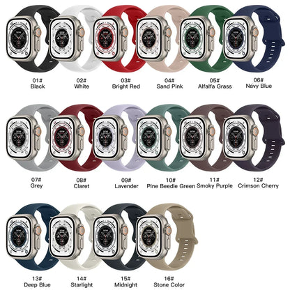 Soft Silicone Waterproof Strap for Apple Watch Ultra 2 & Series 9–SE | 49–41mm
