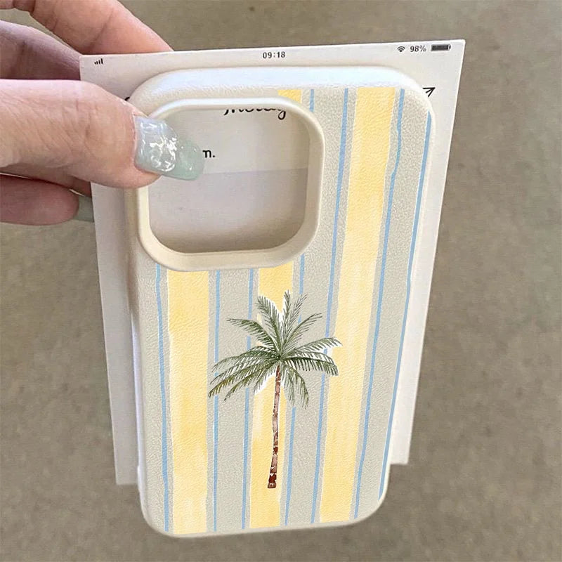 Fresh striped lichee cover, elegant soft TPU, shockproof for iPhone 16-11.