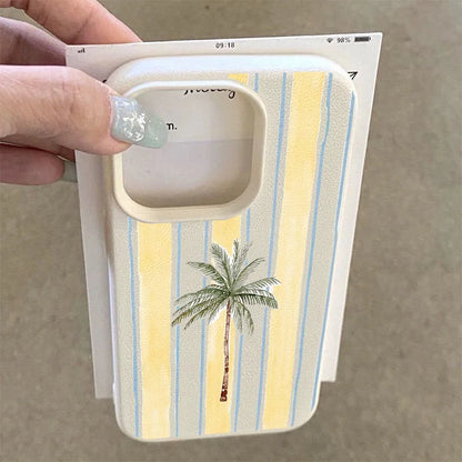 Fresh striped lichee cover, elegant soft TPU, shockproof for iPhone 16-11.