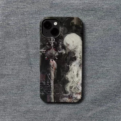 Chic Medieval Art Painting Witch & Sword Back Cover for iPhone 16–11 Pro Max
