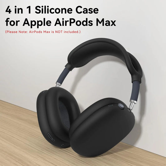 4-in-1 Silicone Case Set for AirPods Max Headphones – Black