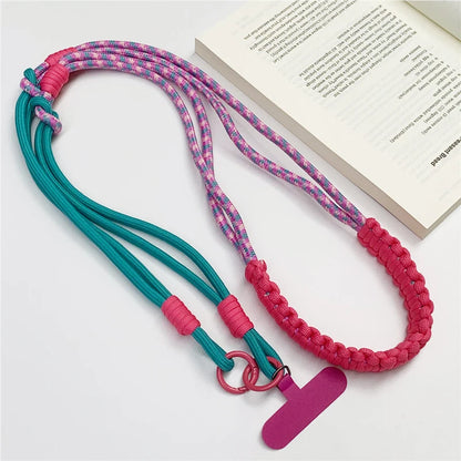3-in-1 Korean Mobile Phone Lanyard Woven Anti-Loss Handing Rope for iPhone & Xiaomi