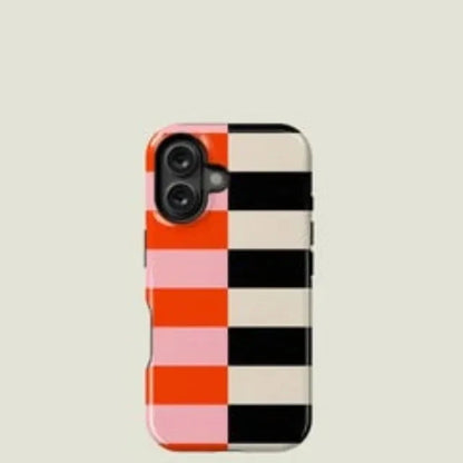 Bicolored Stripes Magnetic Case for iPhone 16–11 | 2-in-1 Acrylic TPU Cover