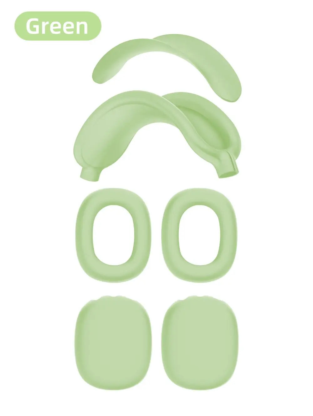 4-in-1 AirPods Max Case, Silicone & TPU Clear Cover with Shockproof Ear Pads & Headband