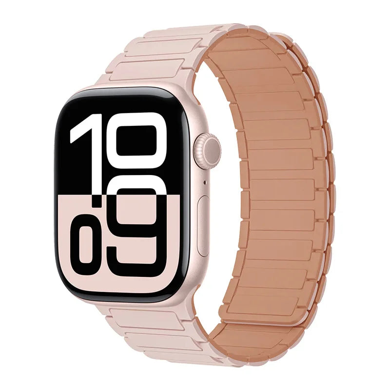 Magnetic Silicone Band for Apple Watch Ultra 3 2 Series 11 10 9 8 7 6 SE