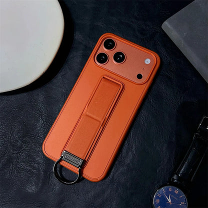 Metal Ring Wrist Strap Stand Case for iPhone 17, 16, 15, 14, 13 Pro Max Air