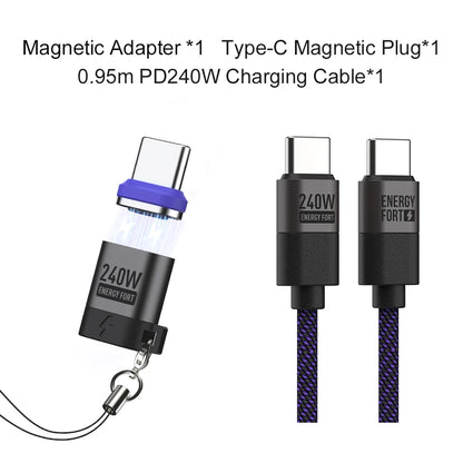 240W Magnetic USB-C Adapter – Fast Charging & Data Transfer Extender