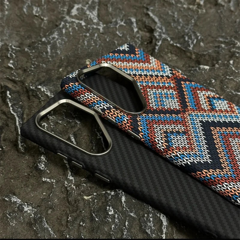 Luxury Carbon Fiber MagSafe Case for Samsung Galaxy S25/S24 Ultra Plus – Hard Cover