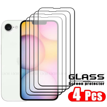 4-Pack Full Cover Tempered Glass Screen Protector for iPhone 16e – 9H HD