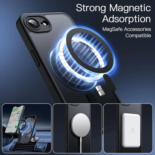 Magsafe Magnetic Wireless Charging Case for iPhone 16E 5G Shockproof Matte Cover