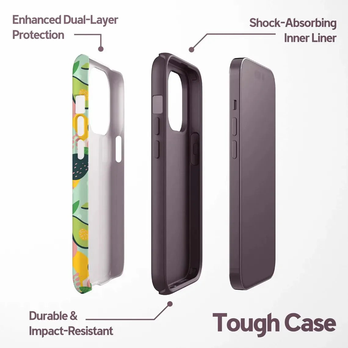 Avocado Pattern Case for iPhone 17–11 | Double-Layer Protective Cover