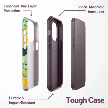 Avocado Pattern Case for iPhone 17–11 | Double-Layer Protective Cover