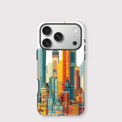 Matte Magnetic Building Pattern MagSafe Case for iPhone 17–11 | Hard PC Cover