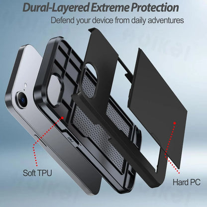 Case For iPhone 16e 16 Pro Max 15 Pro Max 14 Pro 13 12 11 Wallet Card Holder Slide Slot Slim Hard PC Heavy Duty Protective Cover