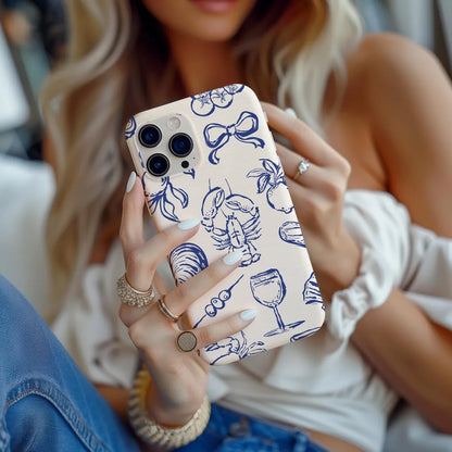 Luxury Food Line Design Case for iPhone 17–7 Pro Max Double-Layer Cover