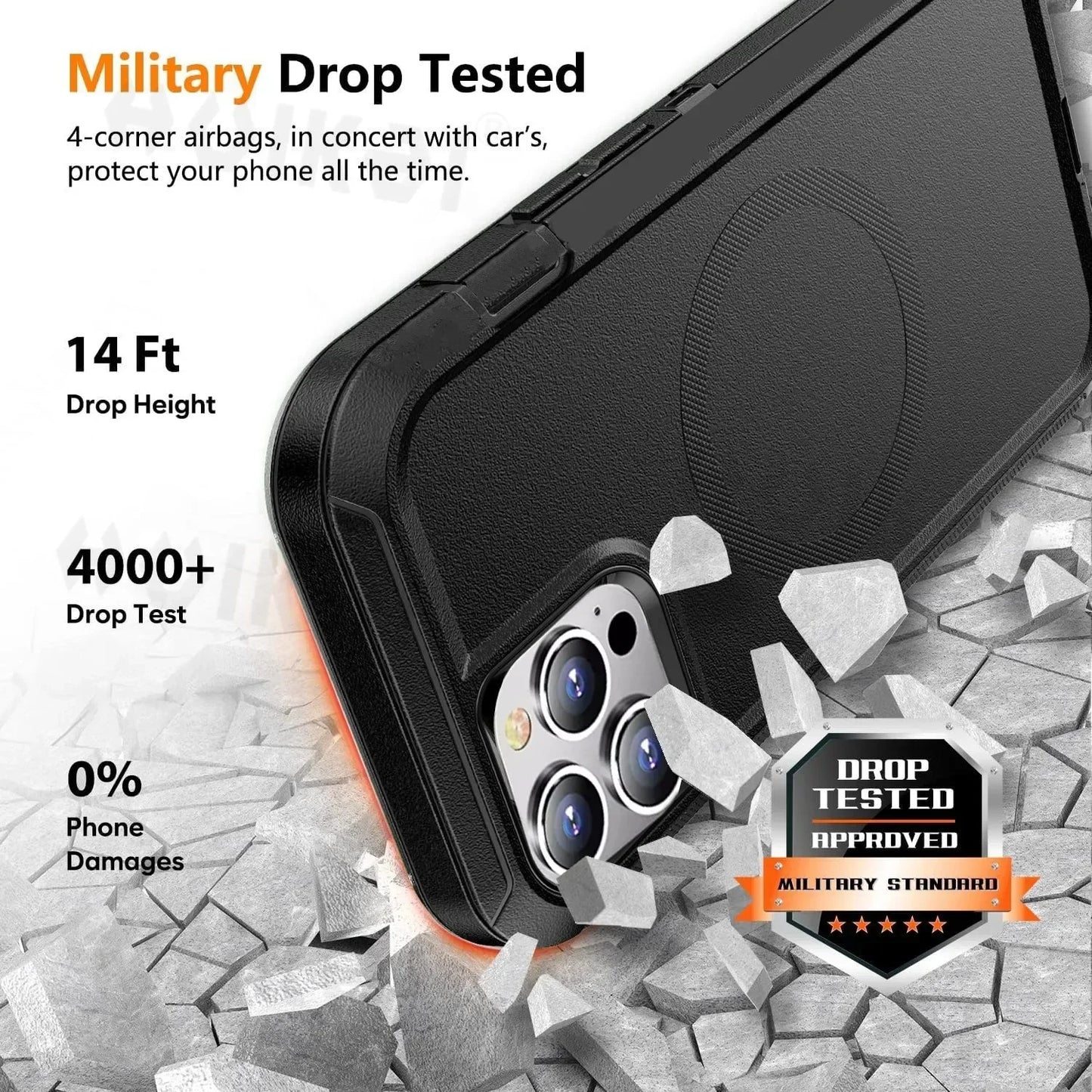 Heavy Duty Full Body Silicone Case for iPhone 16 15 14 Pro Max Protection