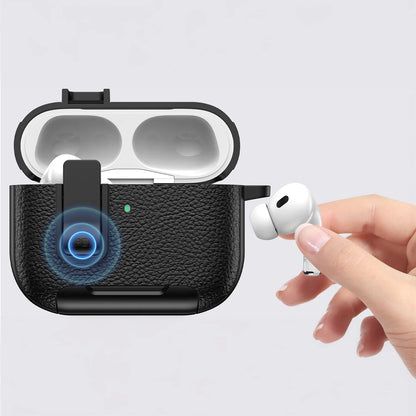 AirPods Pro 3 (2025) Leather Case – Secure Lock Bracket Protective Cover