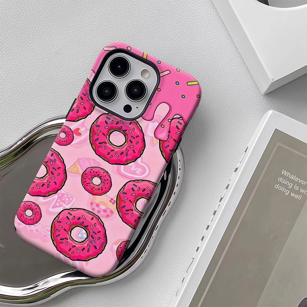 Pink Donut Delight Case for iPhone 17 16 15 14 13 12 11 Pro Max Plus