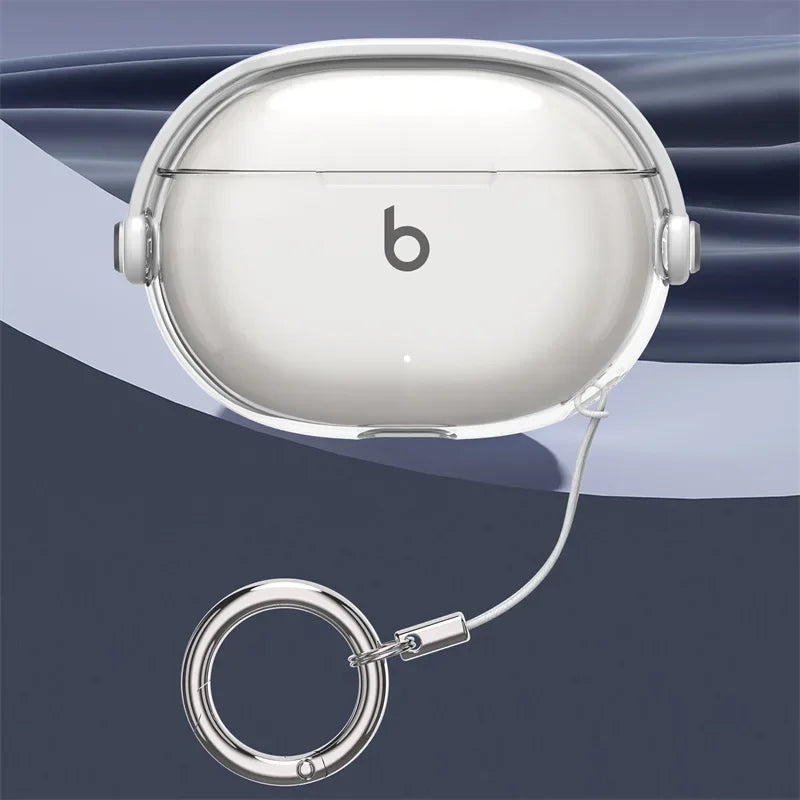 Soft Transparent Shockproof Case with Keychain for Beats Studio Buds +