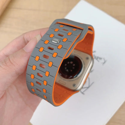Sport Silicone Bracelet for Apple Watch Series 3–10 SE Ultra 38–49mm