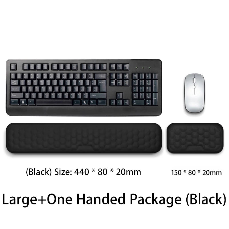 Ergonomic Keyboard & Mouse Wrist Rest Set | Memory Foam Office Support Pad
