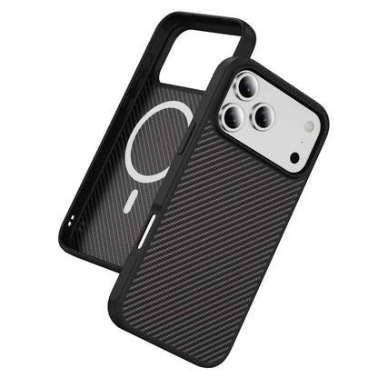 Carbon Fiber Magnetic Case for iPhone 17–12 | Hard PC Protective Cover