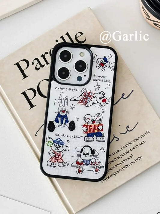 Korean INS Cute Pet Y2K Phone Case for iPhone 16 15 14 13 12 11 Pro Max