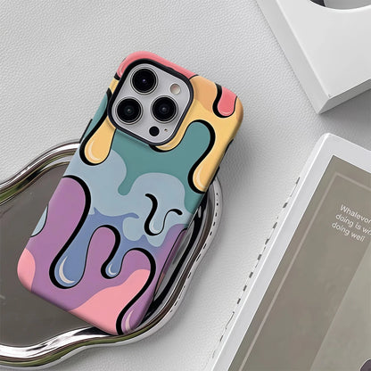 Fluid Pastels Case for iPhone 17 16 15 14 13 12 Pro Max Plus Double-Layer Cover